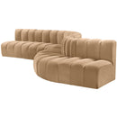  Manufacturer Color_Camel -- Arc 170" Camel Velvet Upholstered 7 pc Modular Sectional IMAGE 6