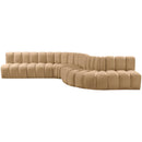 Manufacturer Color_Camel -- Arc 170" Camel Velvet Upholstered 7 pc Modular Sectional IMAGE 7