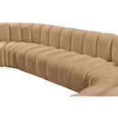  Manufacturer Color_Camel -- Arc 150" Camel Velvet Upholstered 8 pc Modular Sectional IMAGE 10