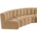 Meridian Arc Camel Velvet 8 pc Modular Sectional IMAGE 12