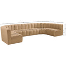  Manufacturer Color_Camel -- Arc 150" Camel Velvet Upholstered 8 pc Modular Sectional IMAGE 15