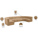  Manufacturer Color_Camel -- Arc 150" Camel Velvet Upholstered 8 pc Modular Sectional IMAGE 16