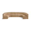  Manufacturer Color_Camel -- Arc 150" Camel Velvet Upholstered 8 pc Modular Sectional IMAGE 1