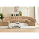  Manufacturer Color_Camel -- Arc 150" Camel Velvet Upholstered 8 pc Modular Sectional IMAGE 2