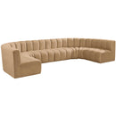  Manufacturer Color_Camel -- Arc 150" Camel Velvet Upholstered 8 pc Modular Sectional IMAGE 5