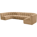 Manufacturer Color_Camel -- Arc 150" Camel Velvet Upholstered 8 pc Modular Sectional IMAGE 6