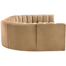  Manufacturer Color_Camel -- Arc 150" Camel Velvet Upholstered 8 pc Modular Sectional IMAGE 7