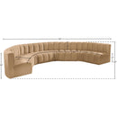  Manufacturer Color_Camel -- Arc 162" Camel Velvet Upholstered 8 pc Modular Sectional IMAGE 14