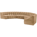 Meridian Arc Camel Velvet 8 pc Modular Sectional IMAGE 6