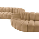 Meridian Arc Camel Velvet 8 pc Modular Sectional IMAGE 14