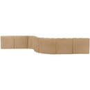 Meridian Arc Camel Velvet 8 pc Modular Sectional IMAGE 3