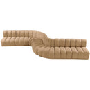  Manufacturer Color_Camel -- Arc 197" Camel Velvet Upholstered 8 pc Modular Sectional IMAGE 4