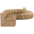  Manufacturer Color_Camel -- Arc 197" Camel Velvet Upholstered 8 pc Modular Sectional IMAGE 5