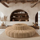  Manufacturer Color_Camel -- Arc 90" Camel Velvet Upholstered 8 pc Modular Sectional IMAGE 2