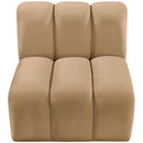  Manufacturer Color_Camel -- Arc Camel Velvet Upholstered Modular Straight Chair IMAGE 4
