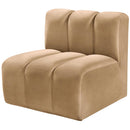  Manufacturer Color_Camel -- Arc Camel Velvet Upholstered Modular Straight Chair IMAGE 6