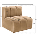  Manufacturer Color_Camel -- Arc Camel Velvet Upholstered Modular Straight Chair IMAGE 7