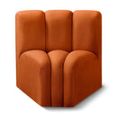  Manufacturer Color_Cognac -- Arc Cognac Velvet Upholstered Modular Curved Corner Chair IMAGE 1