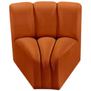  Manufacturer Color_Cognac -- Arc Cognac Velvet Upholstered Modular Curved Corner Chair IMAGE 5