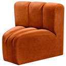  Manufacturer Color_Cognac -- Arc Cognac Velvet Upholstered Modular Curved Corner Chair IMAGE 6