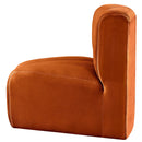  Manufacturer Color_Cognac -- Arc Cognac Velvet Upholstered Modular Curved Corner Chair IMAGE 7