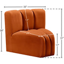  Manufacturer Color_Cognac -- Arc Cognac Velvet Upholstered Modular Curved Corner Chair IMAGE 8