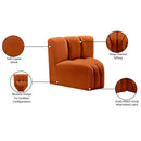  Manufacturer Color_Cognac -- Arc Cognac Velvet Upholstered Modular Curved Corner Chair IMAGE 9