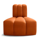  Manufacturer Color_Cognac -- Arc Cognac Velvet Upholstered Modular Reverse Corner Chair IMAGE 1