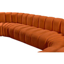 Meridian Arc Cognac Velvet 10 pc Modular Sectional IMAGE 13