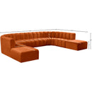 Meridian Arc Cognac Velvet 10 pc Modular Sectional IMAGE 16