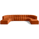  Manufacturer Color_Cognac -- Arc 161" Cognac Velvet Upholstered 10 pc Modular Sectional IMAGE 1
