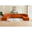  Manufacturer Color_Cognac -- Arc 161" Cognac Velvet Upholstered 10 pc Modular Sectional IMAGE 2