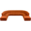  Manufacturer Color_Cognac -- Arc 161" Cognac Velvet Upholstered 10 pc Modular Sectional IMAGE 4