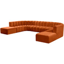  Manufacturer Color_Cognac -- Arc 161" Cognac Velvet Upholstered 10 pc Modular Sectional IMAGE 5