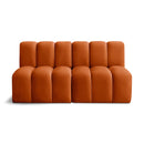 Meridian Arc Cognac Velvet 2 pc Modular Sectional IMAGE 1