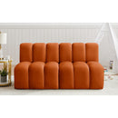  Manufacturer Color_Cognac -- Arc 60" Cognac Velvet Upholstered 2 pc Modular Sectional IMAGE 2