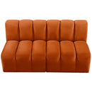  Manufacturer Color_Cognac -- Arc 60" Cognac Velvet Upholstered 2 pc Modular Sectional IMAGE 4
