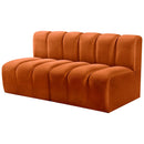  Manufacturer Color_Cognac -- Arc 60" Cognac Velvet Upholstered 2 pc Modular Sectional IMAGE 6