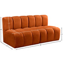  Manufacturer Color_Cognac -- Arc 60" Cognac Velvet Upholstered 2 pc Modular Sectional IMAGE 9