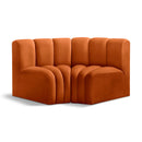  Manufacturer Color_Cognac -- Arc 60" Cognac Velvet Upholstered 2 pc Modular Sectional IMAGE 1