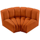 Meridian Arc Cognac Velvet 2 pc Modular Sectional IMAGE 4