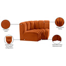  Manufacturer Color_Cognac -- Arc 60" Cognac Velvet Upholstered 2 pc Modular Sectional IMAGE 9