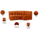 Meridian Arc Cognac Velvet 3 pc Modular Sectional IMAGE 10