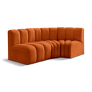  Manufacturer Color_Cognac -- Arc 84" Cognac Velvet Upholstered 3 pc Modular Sectional IMAGE 1