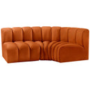  Manufacturer Color_Cognac -- Arc 84" Cognac Velvet Upholstered 3 pc Modular Sectional IMAGE 5