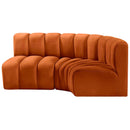  Manufacturer Color_Cognac -- Arc 84" Cognac Velvet Upholstered 3 pc Modular Sectional IMAGE 6