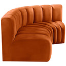  Manufacturer Color_Cognac -- Arc 84" Cognac Velvet Upholstered 3 pc Modular Sectional IMAGE 7