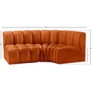  Manufacturer Color_Cognac -- Arc 84" Cognac Velvet Upholstered 3 pc Modular Sectional IMAGE 9