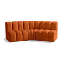  Manufacturer Color_Cognac -- Arc 86" Cognac Velvet Upholstered 3 pc Modular Sectional IMAGE 1