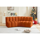  Manufacturer Color_Cognac -- Arc 86" Cognac Velvet Upholstered 3 pc Modular Sectional IMAGE 2